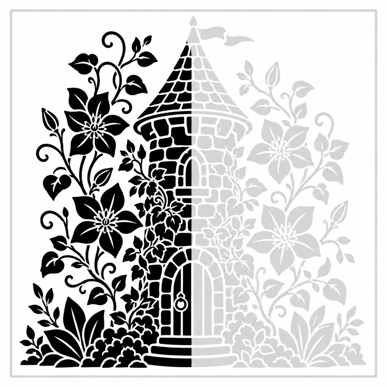 Monochrome Coloring Book - Floral Escapes