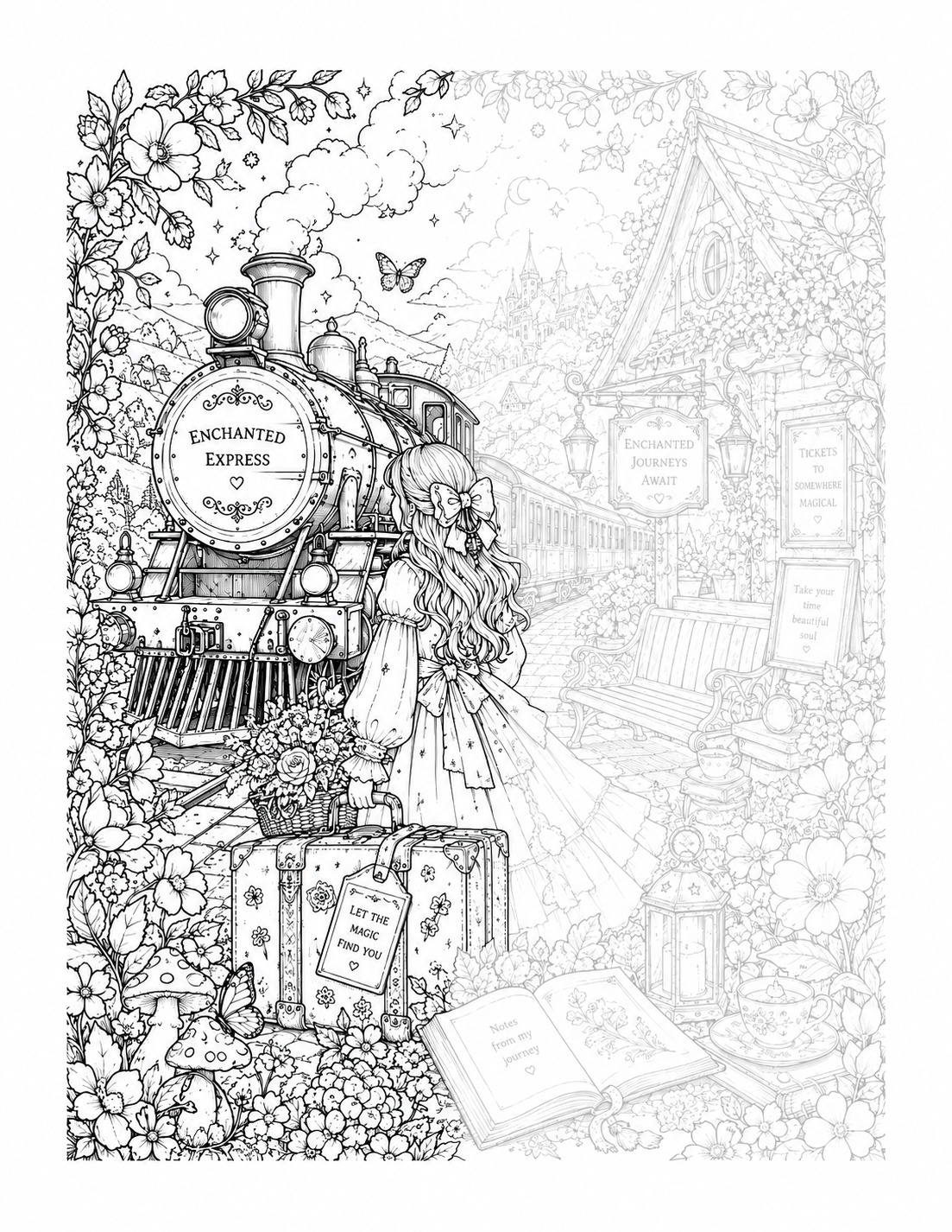 The Moonflower Garden - Ink Tracing Book