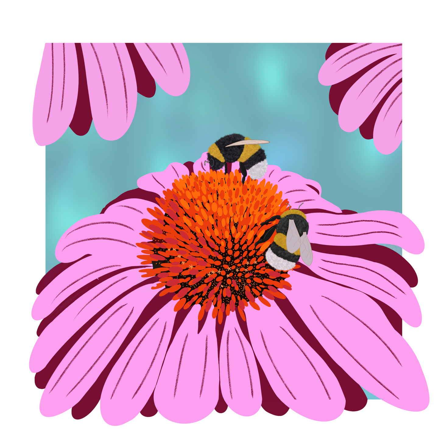 Square greeting card - Bees