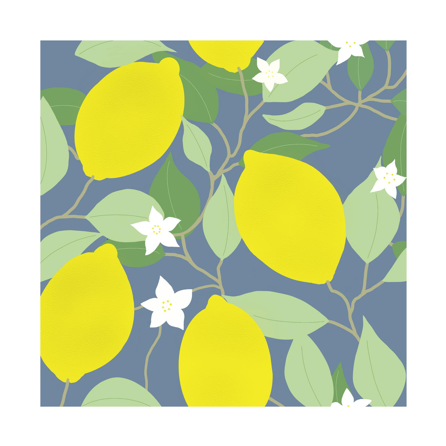 Square greeting card - Lemons