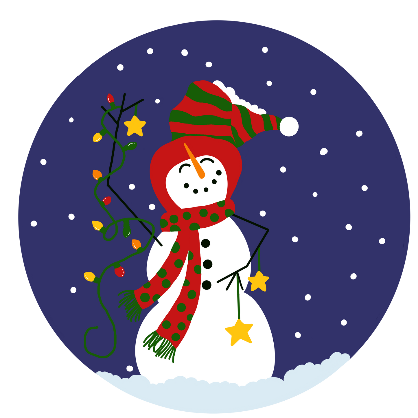 Christmas Theme Wood Slice Acrylic Kit - Snowman