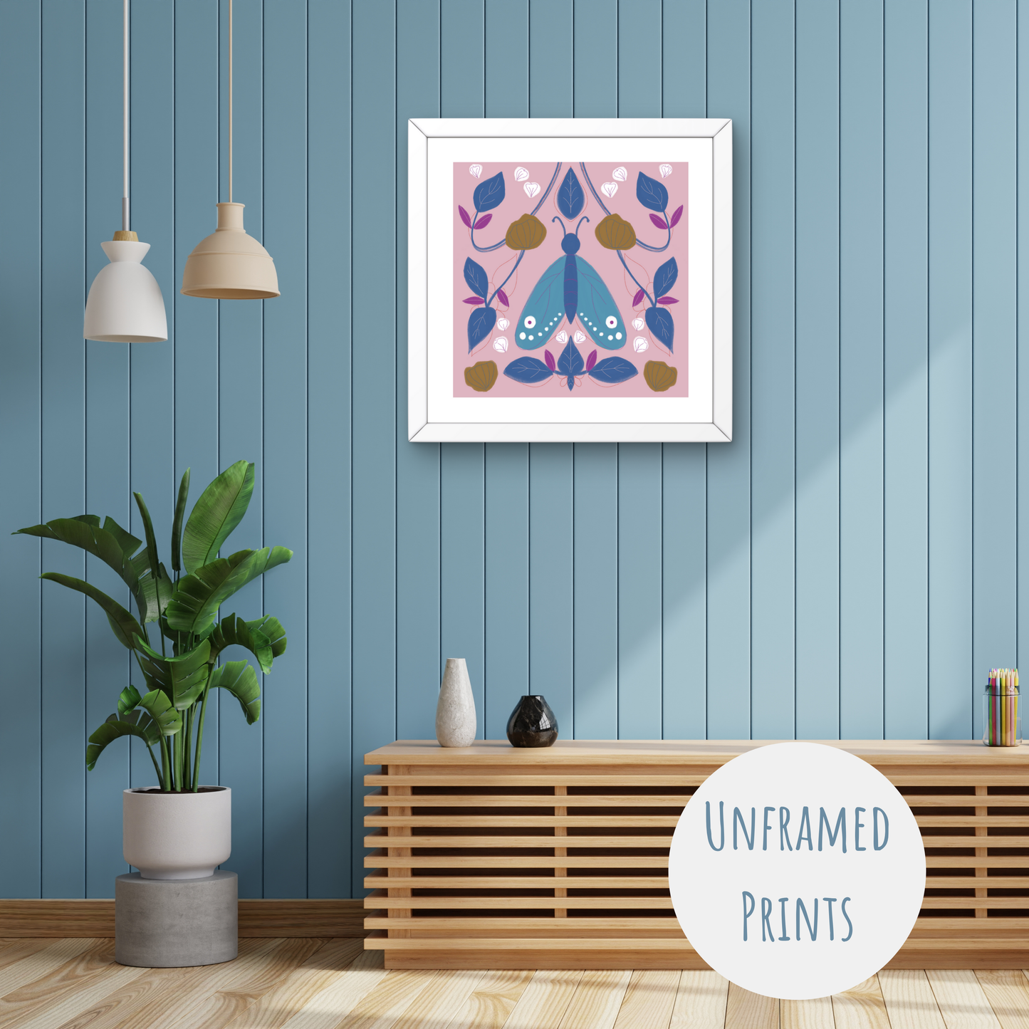 Folk Art Moth - Art Print