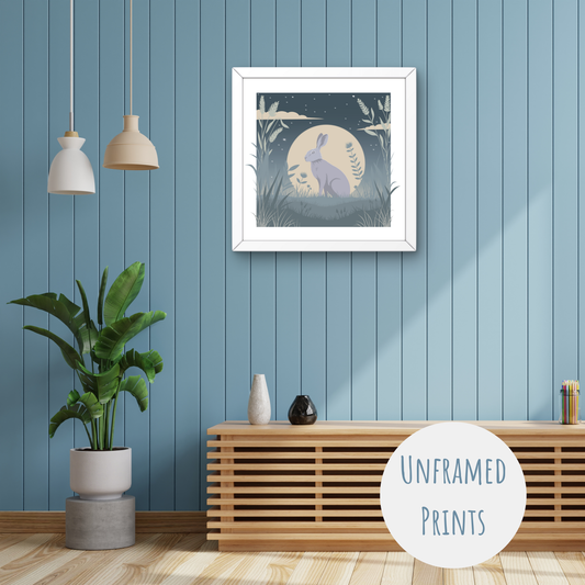 Hare and the Moon - Art Print