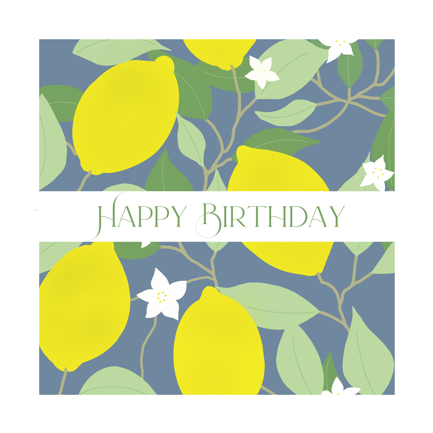 Square greeting card - Lemons - Happy Birthday
