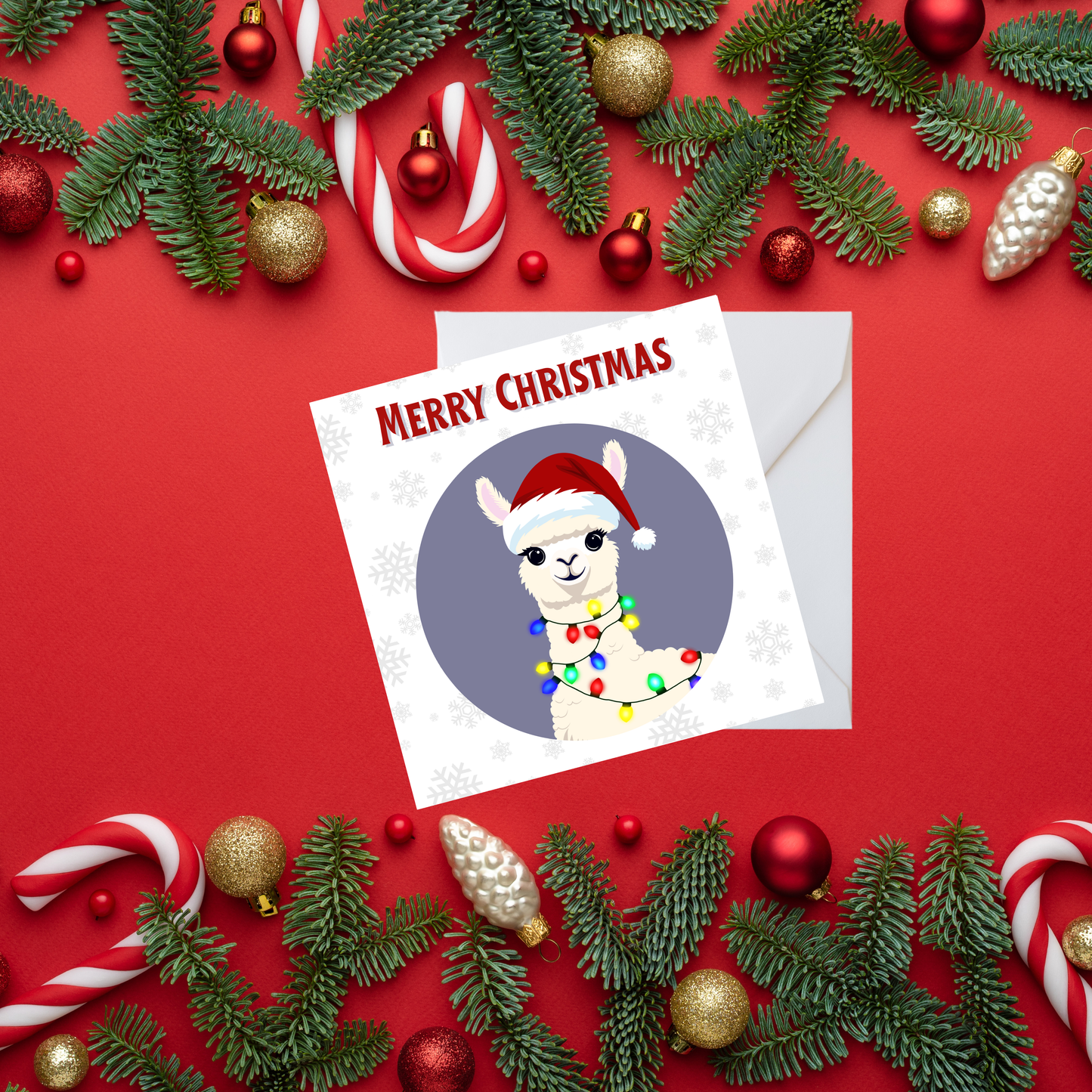 Square Christmas cards - Cute animals  - Pack of 5