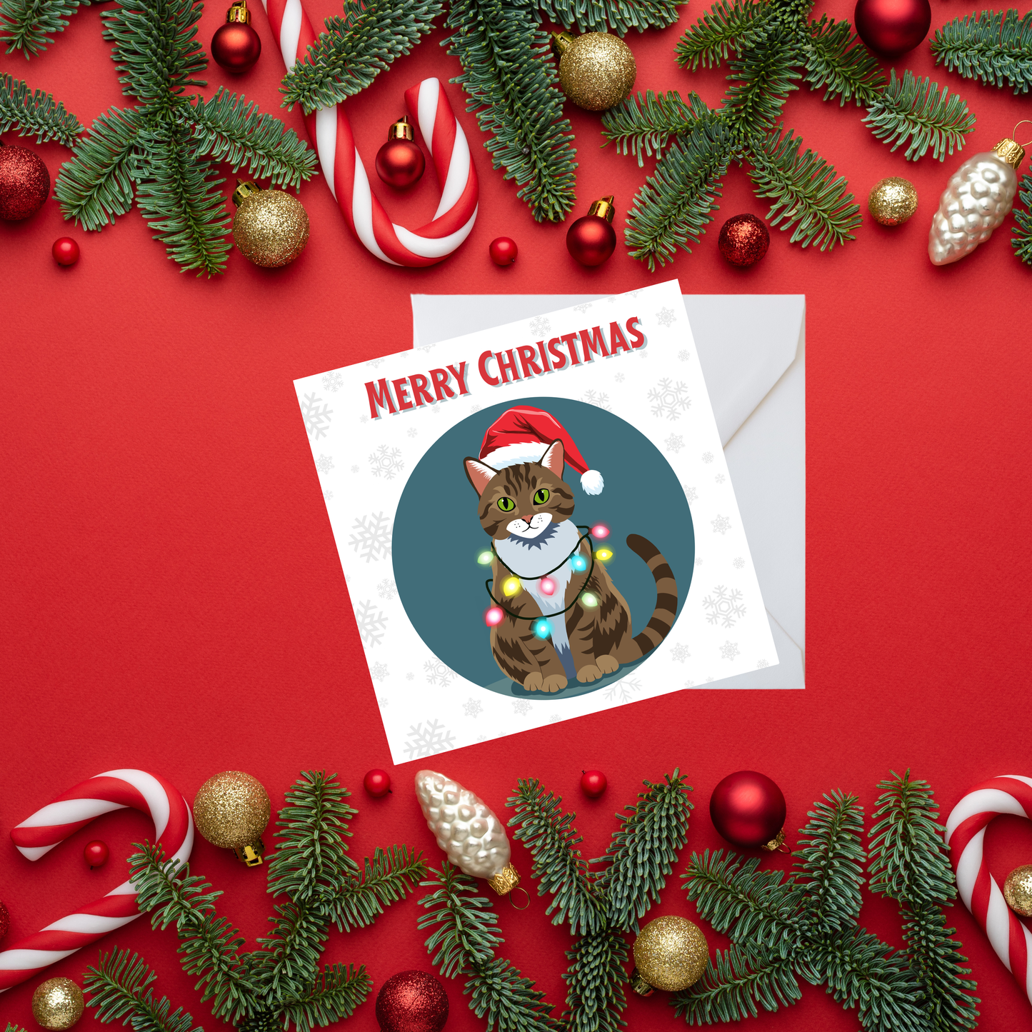 Square Christmas cards - Cute animals  - Pack of 5