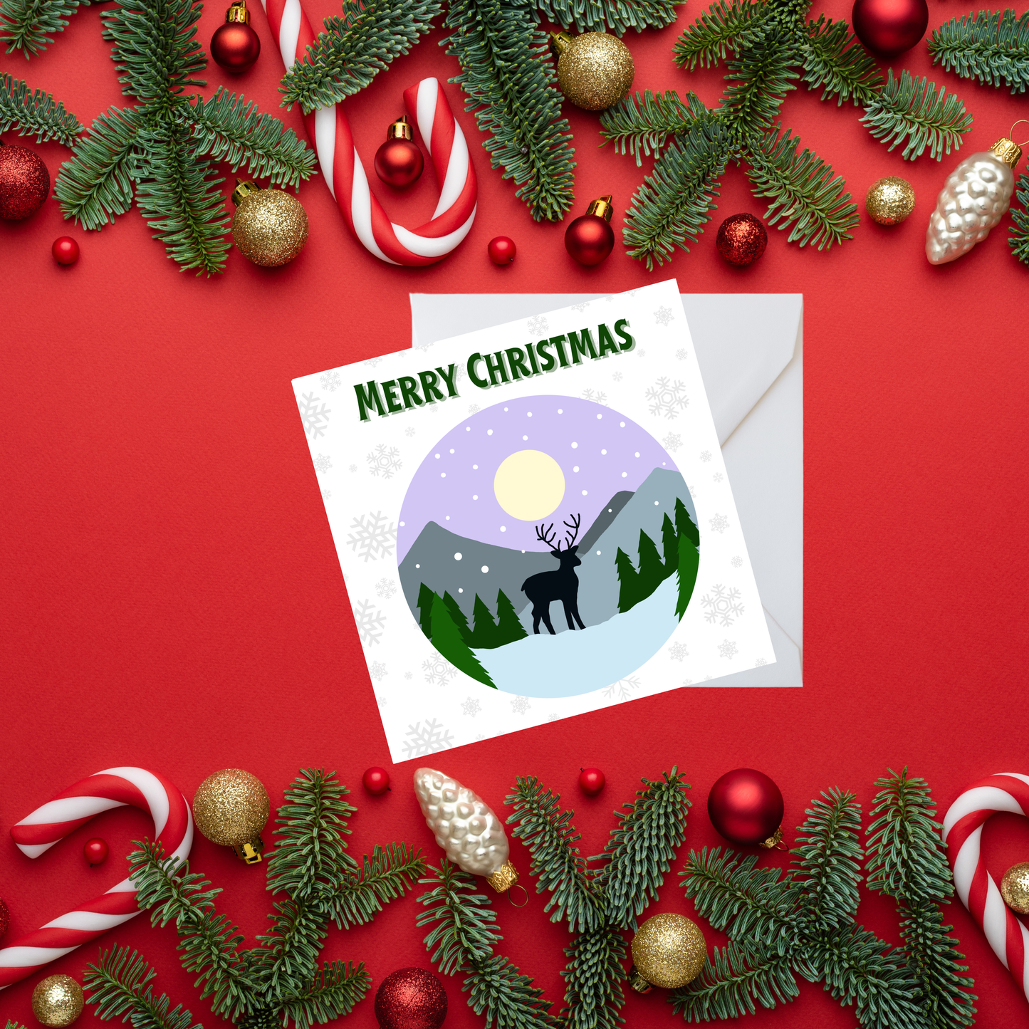 Square Christmas cards - Mixed  - Pack of 5