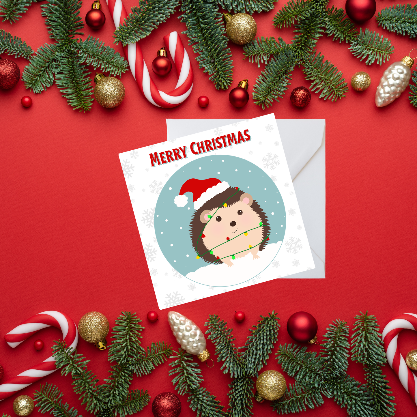 Square Christmas cards - Cute animals  - Pack of 5