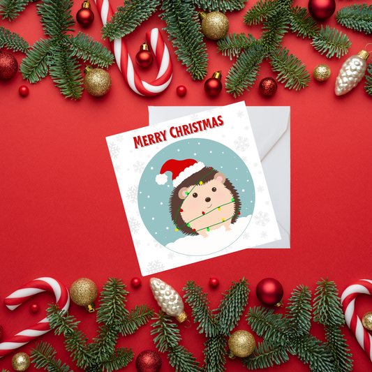 Square Christmas cards - Cute animals  - Pack of 5