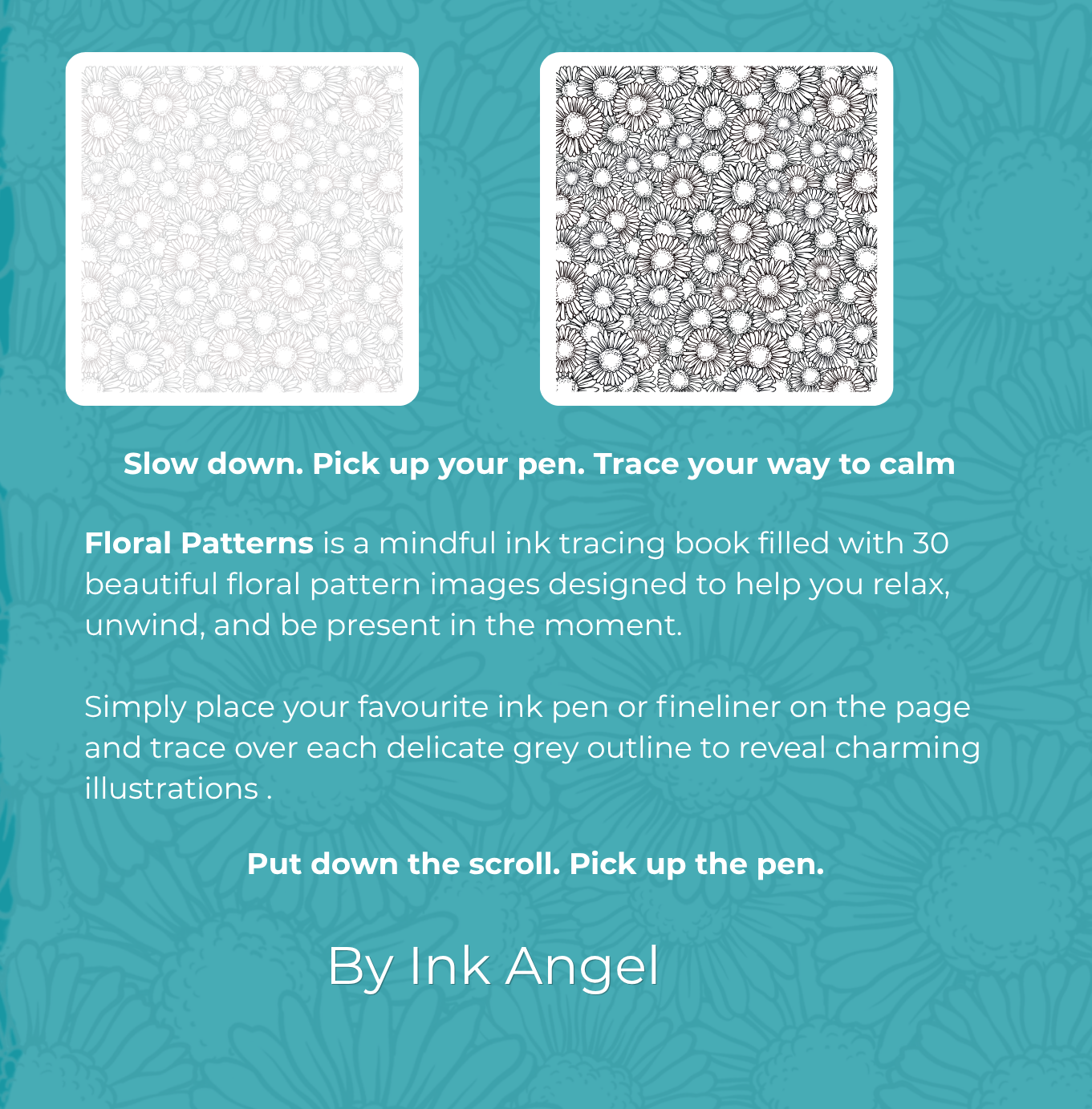 Floral Patterns - Ink Tracing Book
