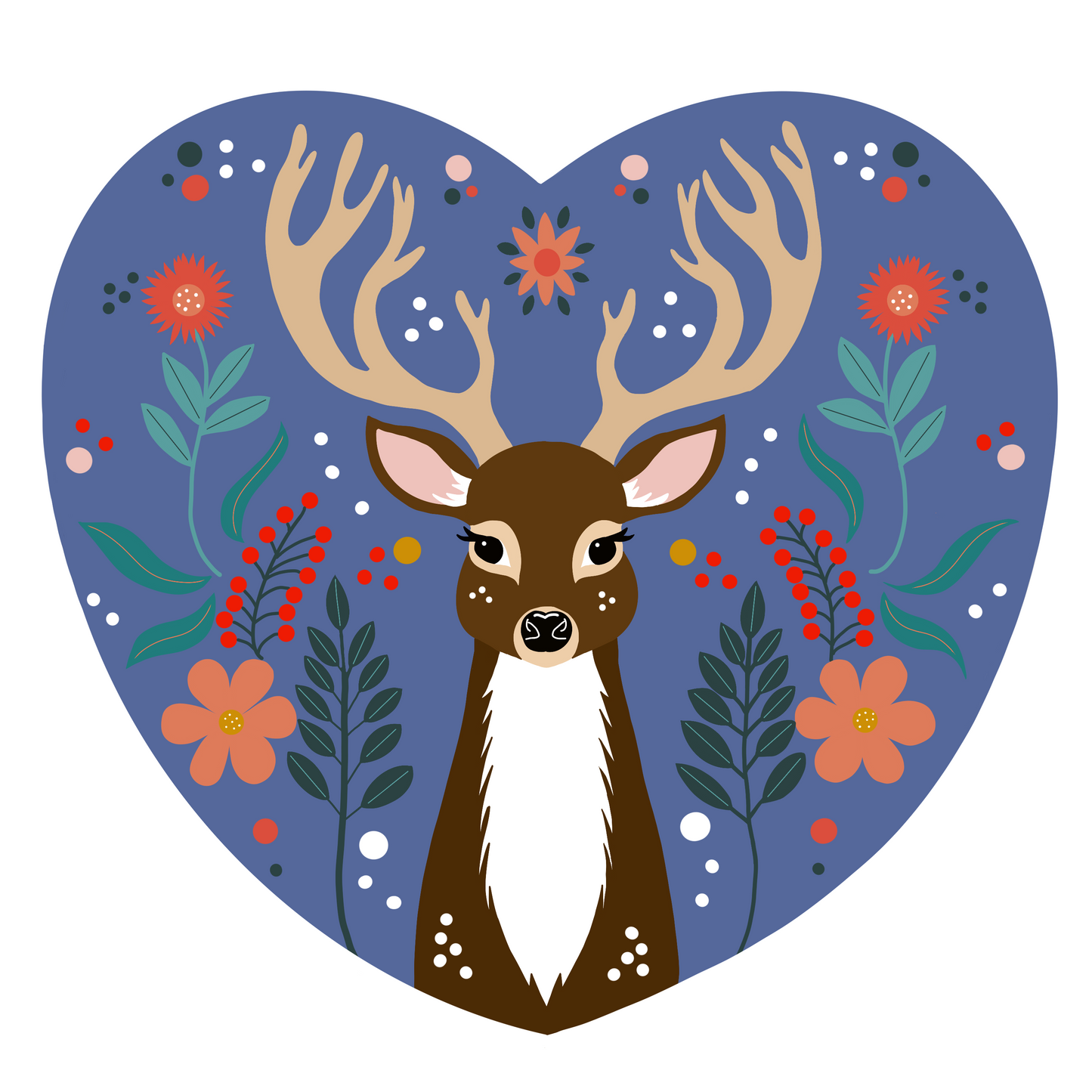 Christmas Theme Acrylic Kit - Festive Folk Art Deer