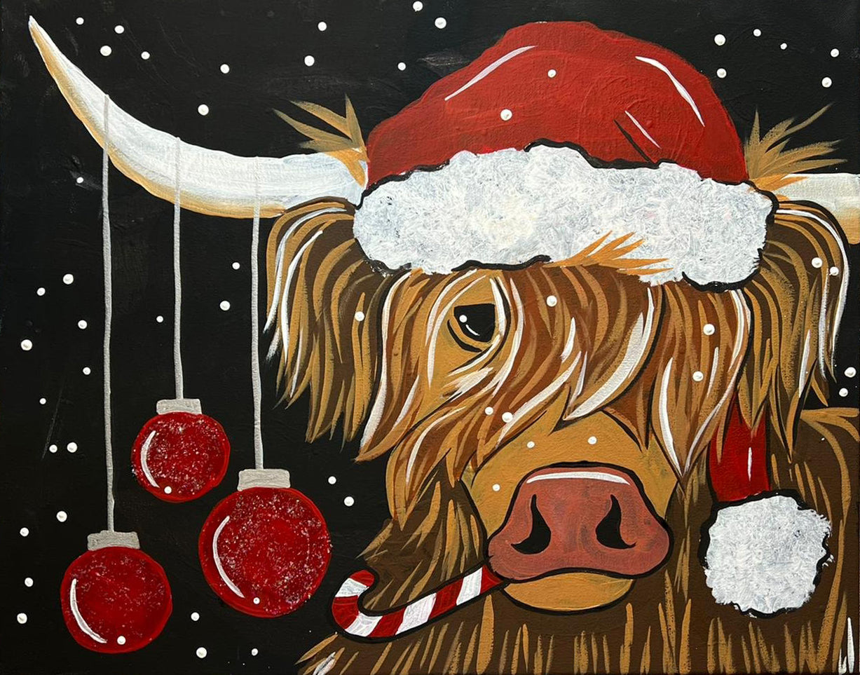 Christmas Theme Acrylic Kit - Christmas Highland Cow