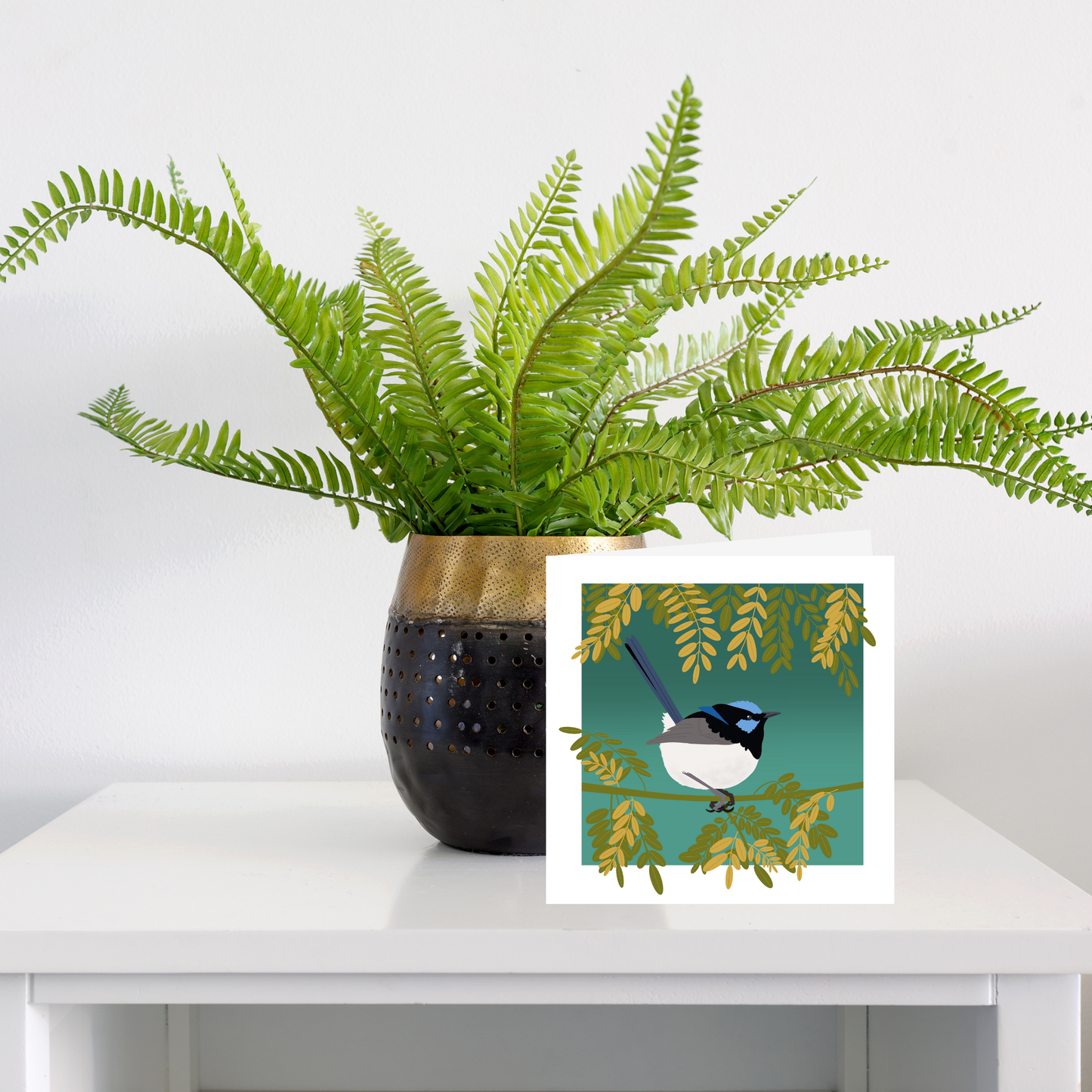 Square greeting card - Fairy Wren