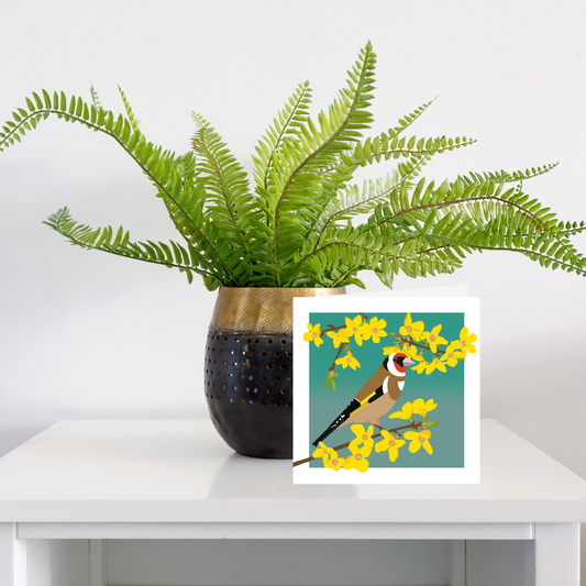 Square greeting card  - Goldfinch