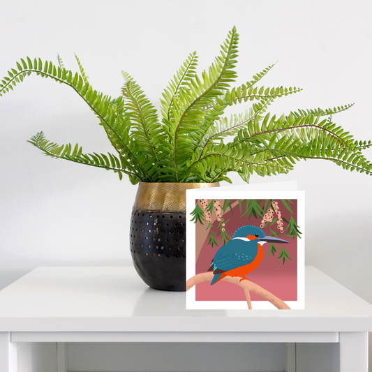Square greeting card  - Kingfisher