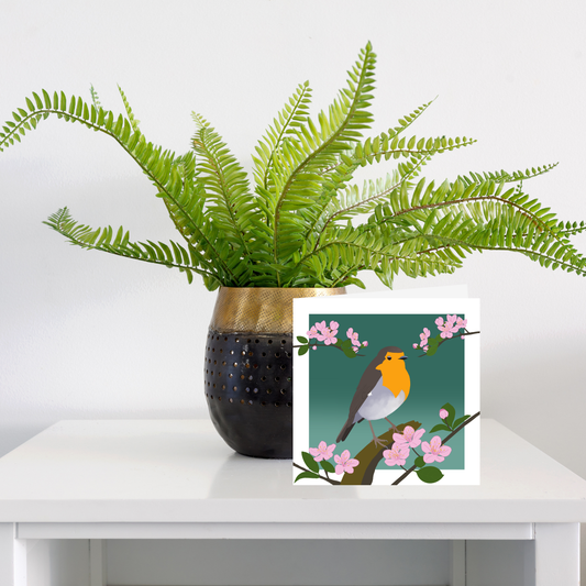 Square greeting card  - Robin