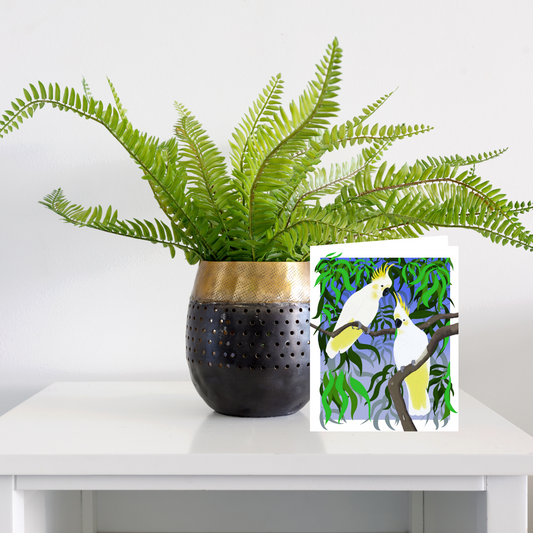 A5 greeting card - Cockatoos