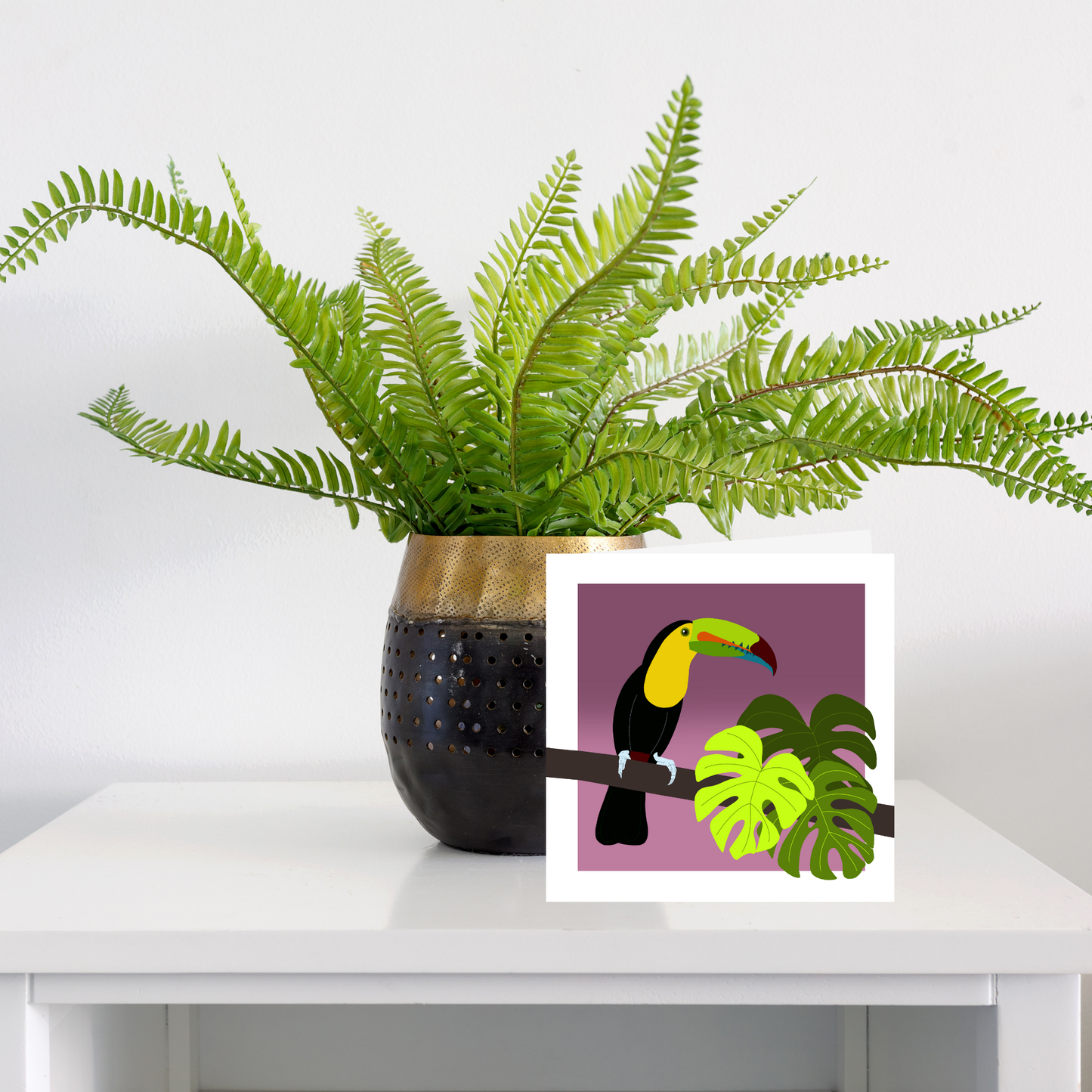 Square greeting card - Toucan