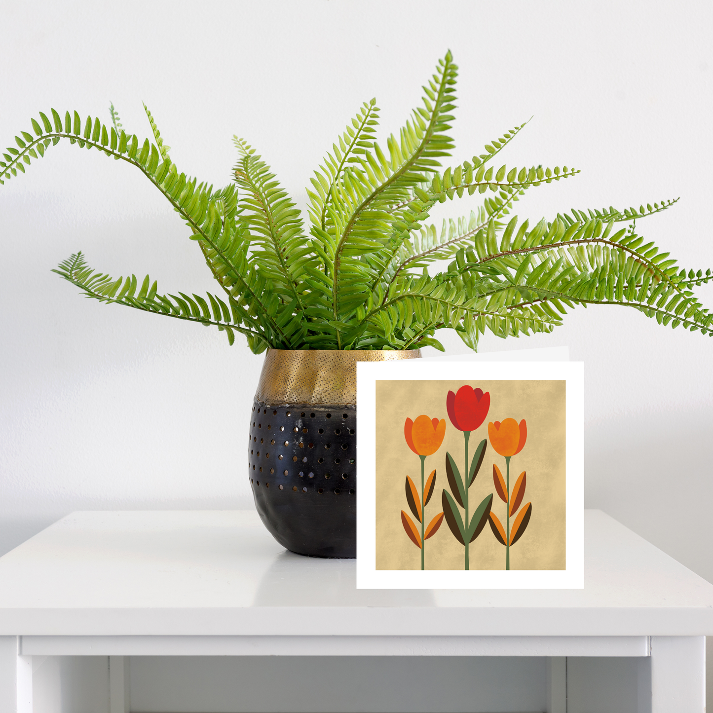 Square greeting card - Tulips