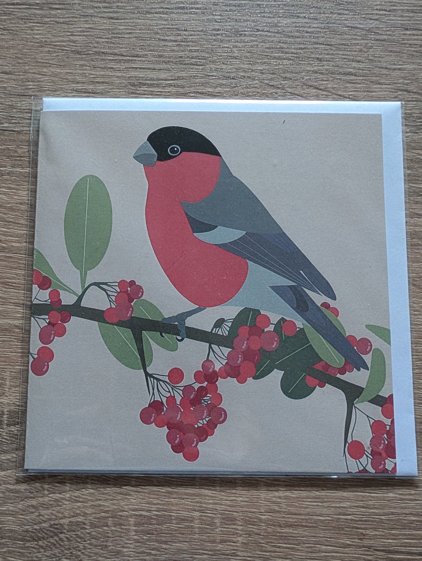 Greeting Card - Bullfinch on cream