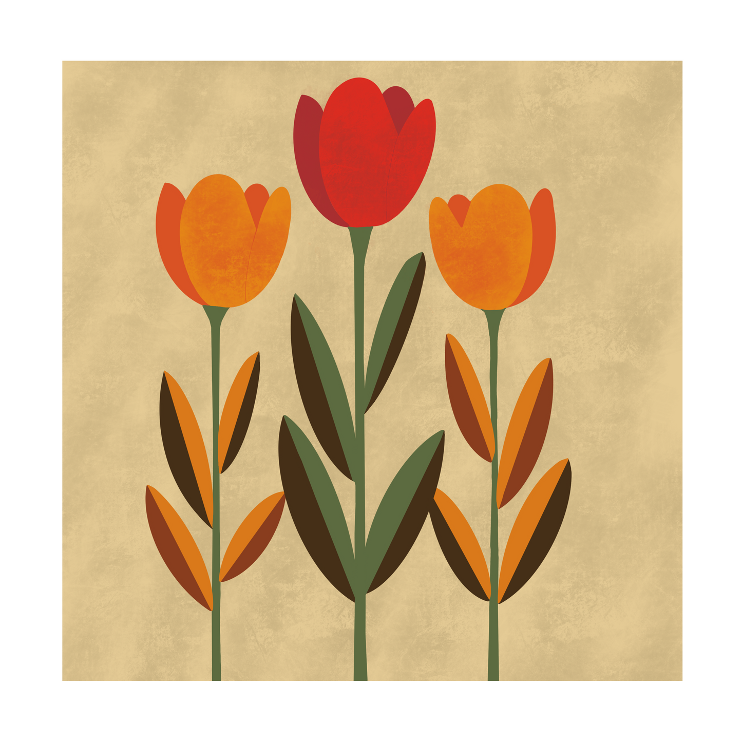 Square greeting card - Tulips