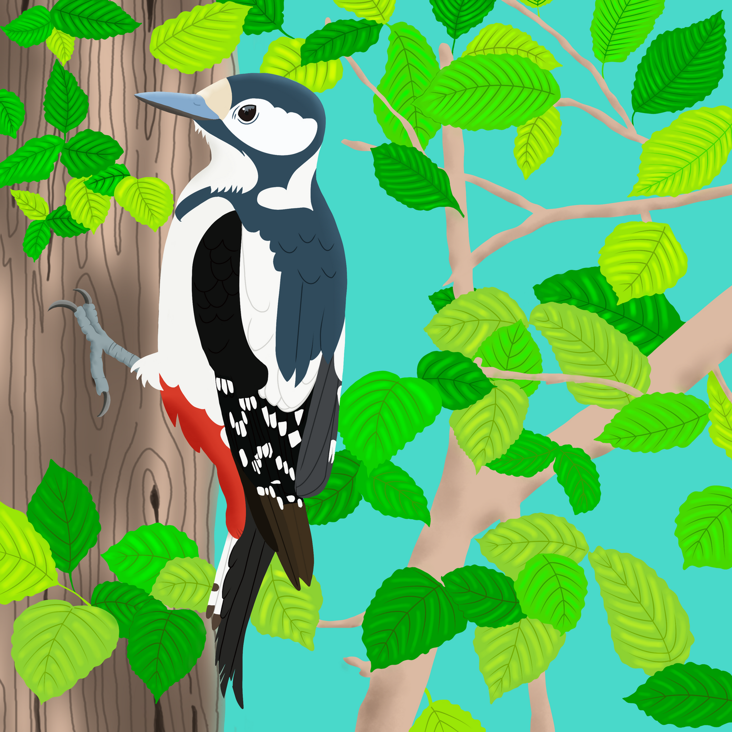 Great Spotted Woodpecker - Art Print
