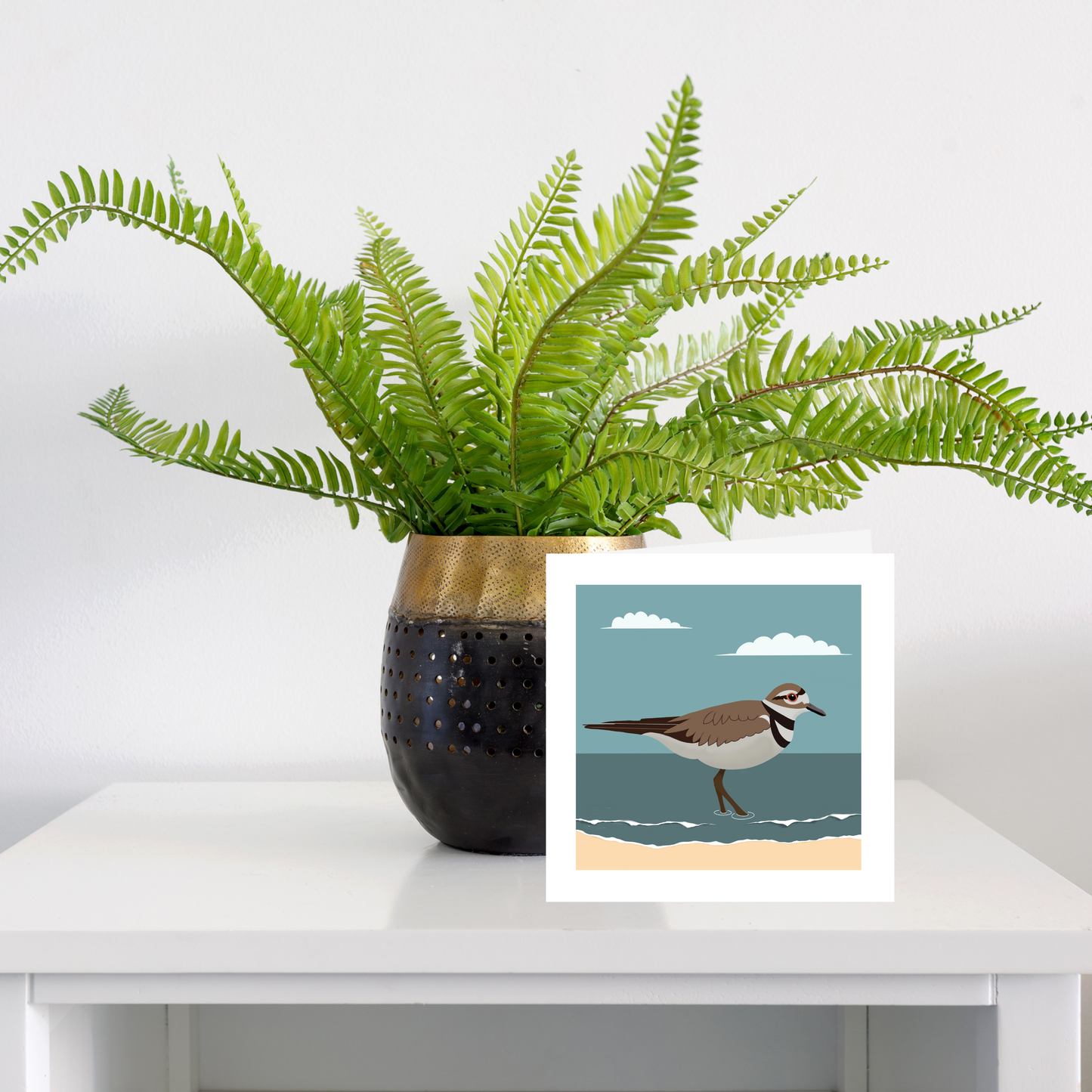 Square greeting card - Plover