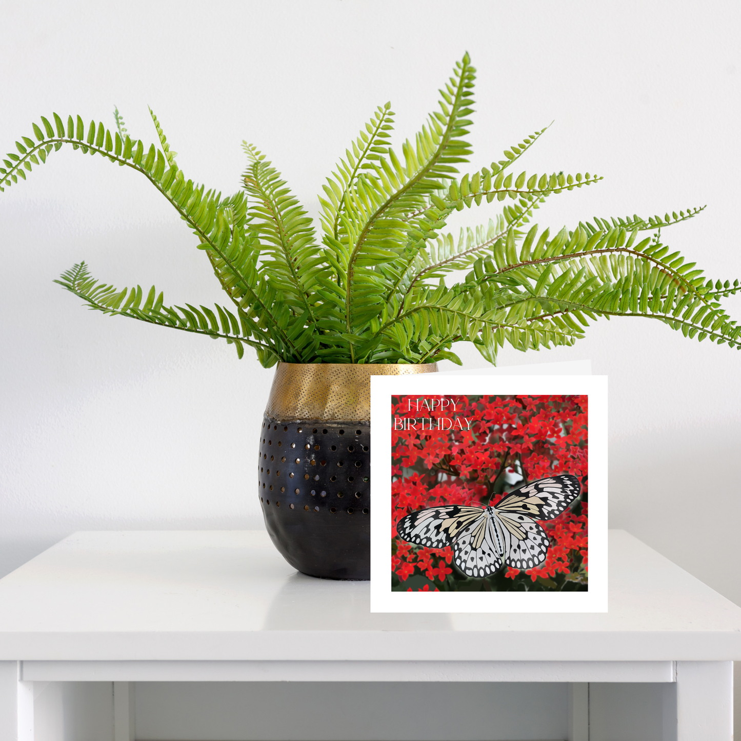 Square greeting card - Butterfly - Happy Birthday