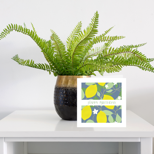 Square greeting card - Lemons - Happy Birthday