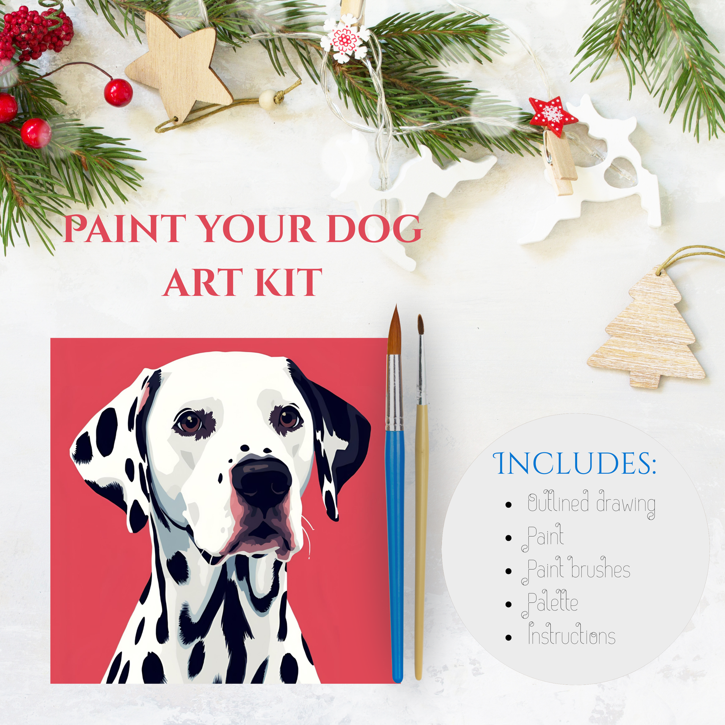 Christmas Gift Acrylic Kit - Paint your own dog