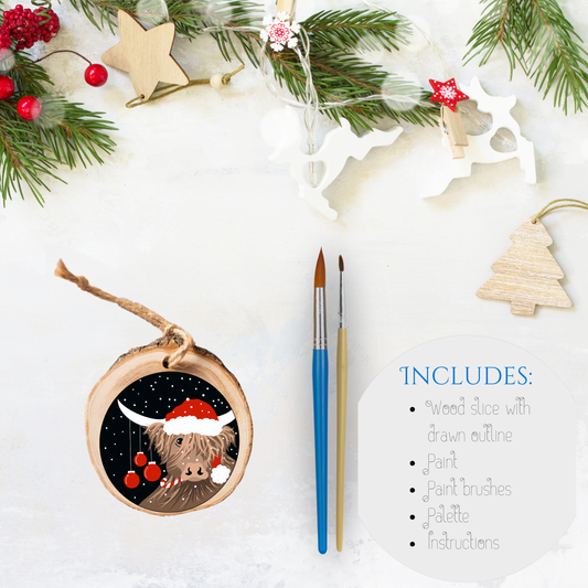 Christmas Theme Wood Slice Acrylic Kit - Christmas Highland