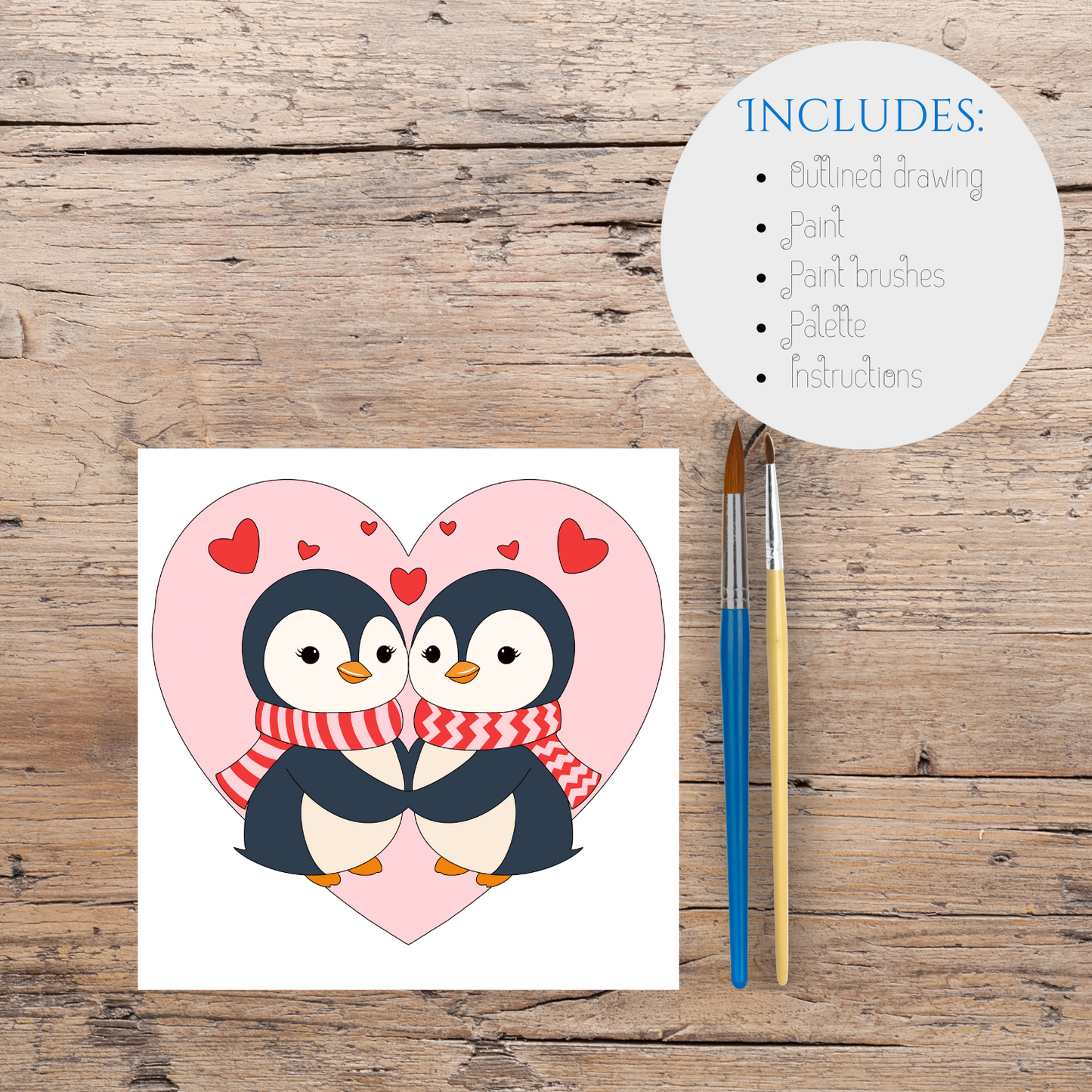 Acrylic Kit - Valentine's Penguins - Mini
