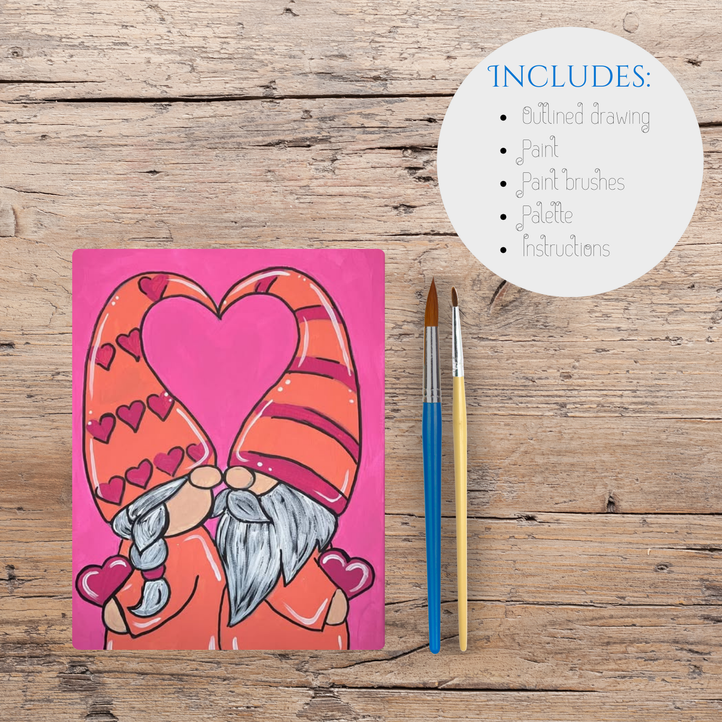 Acrylic Kit - Valentine's kissing ginomes - Mini