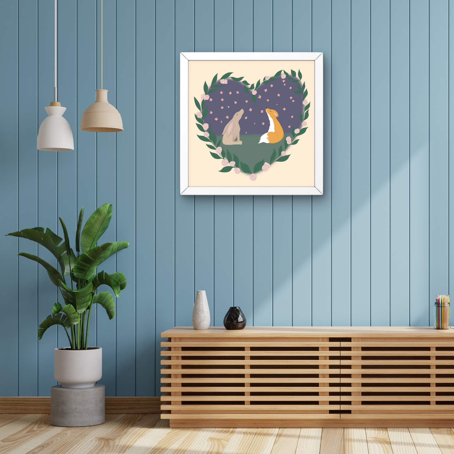 The Fox & the Hare - Art Print