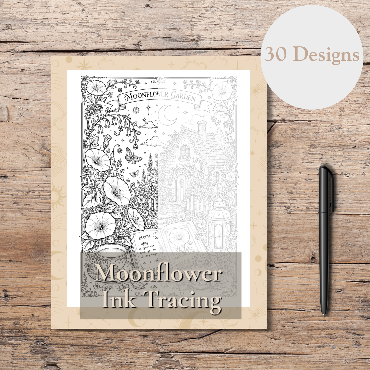 The Moonflower Garden - Ink Tracing Book