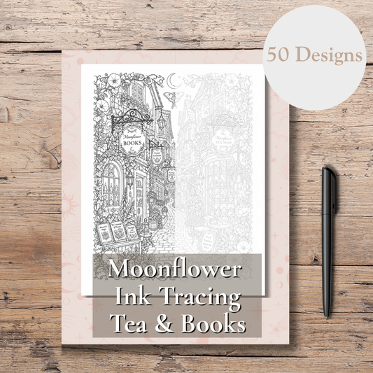 Moonflower - Tea & Books - Ink Tracing Book