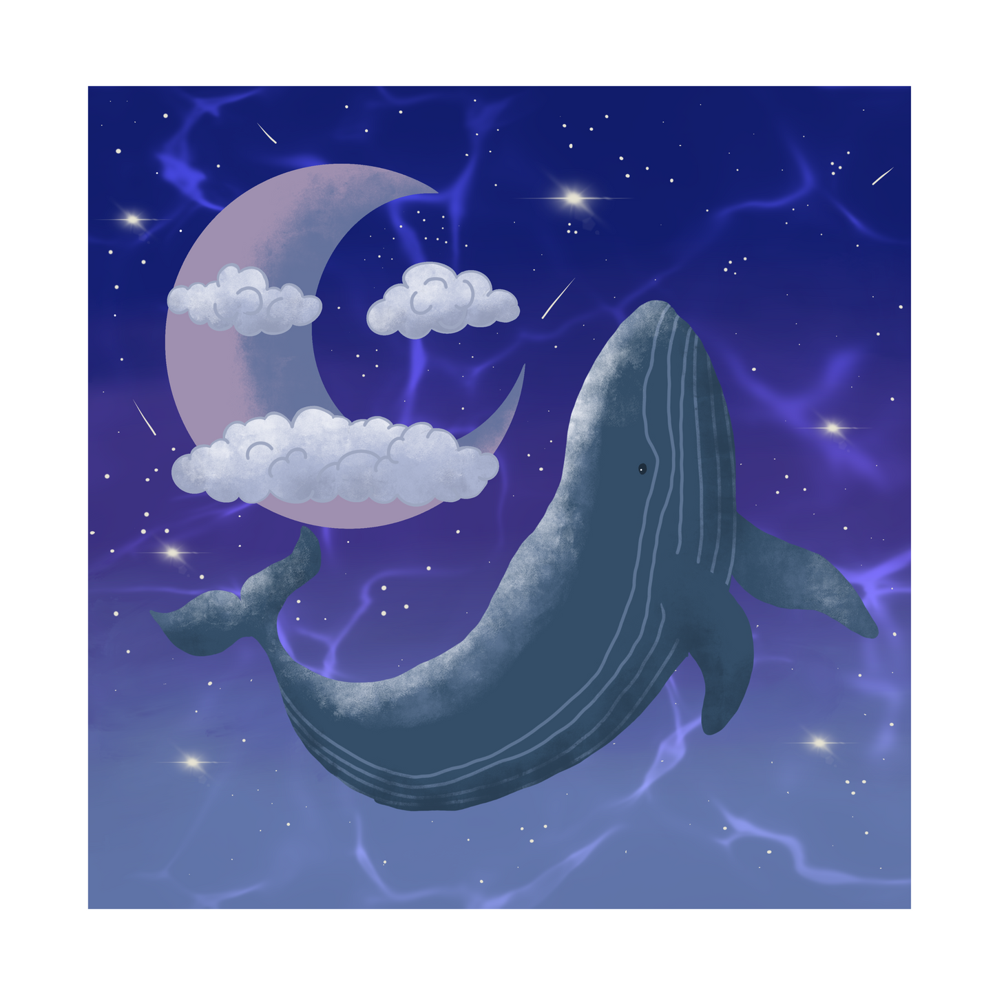 Square greeting card  - Galactic whale