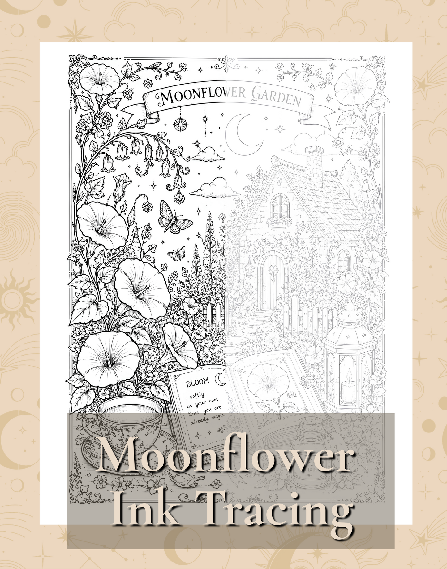 The Moonflower Garden - Ink Tracing Book