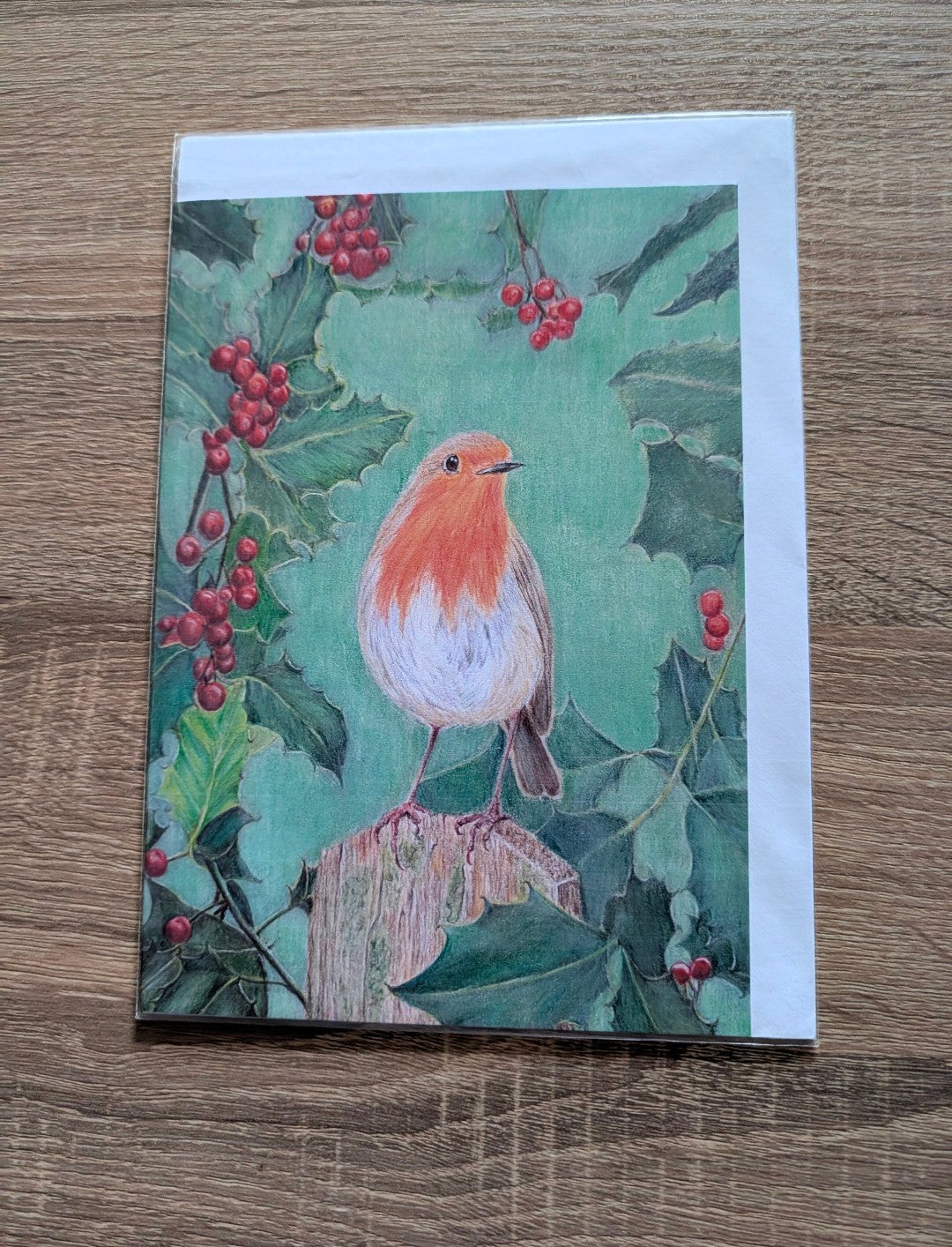 Greeting Card - Robin in the Holly
