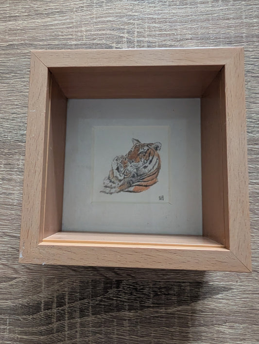 Mini Box Framed Print - Tiger