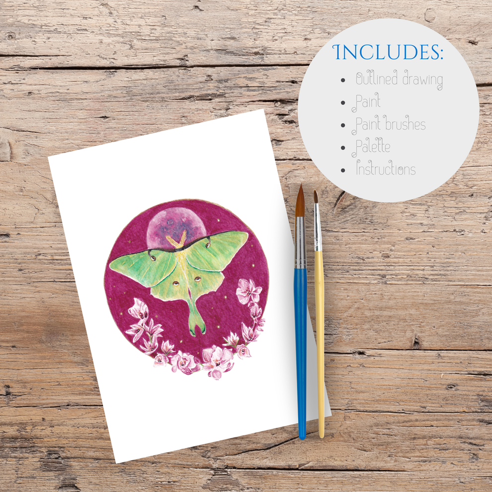 Watercolour Kit - Luna Moth – Blue Tulip Art & Design