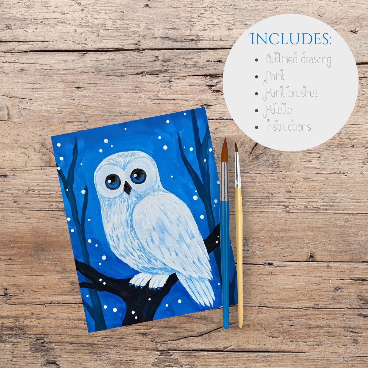 Acrylic Kit - Winter's Owl – Blue Tulip Art & Design